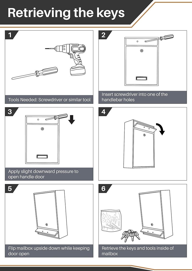 Yulli Wall Mounted Locking Vertical Dropbox Mailbox - Safe and Secure (Large) | Made with Galvanized Steel - Image 5